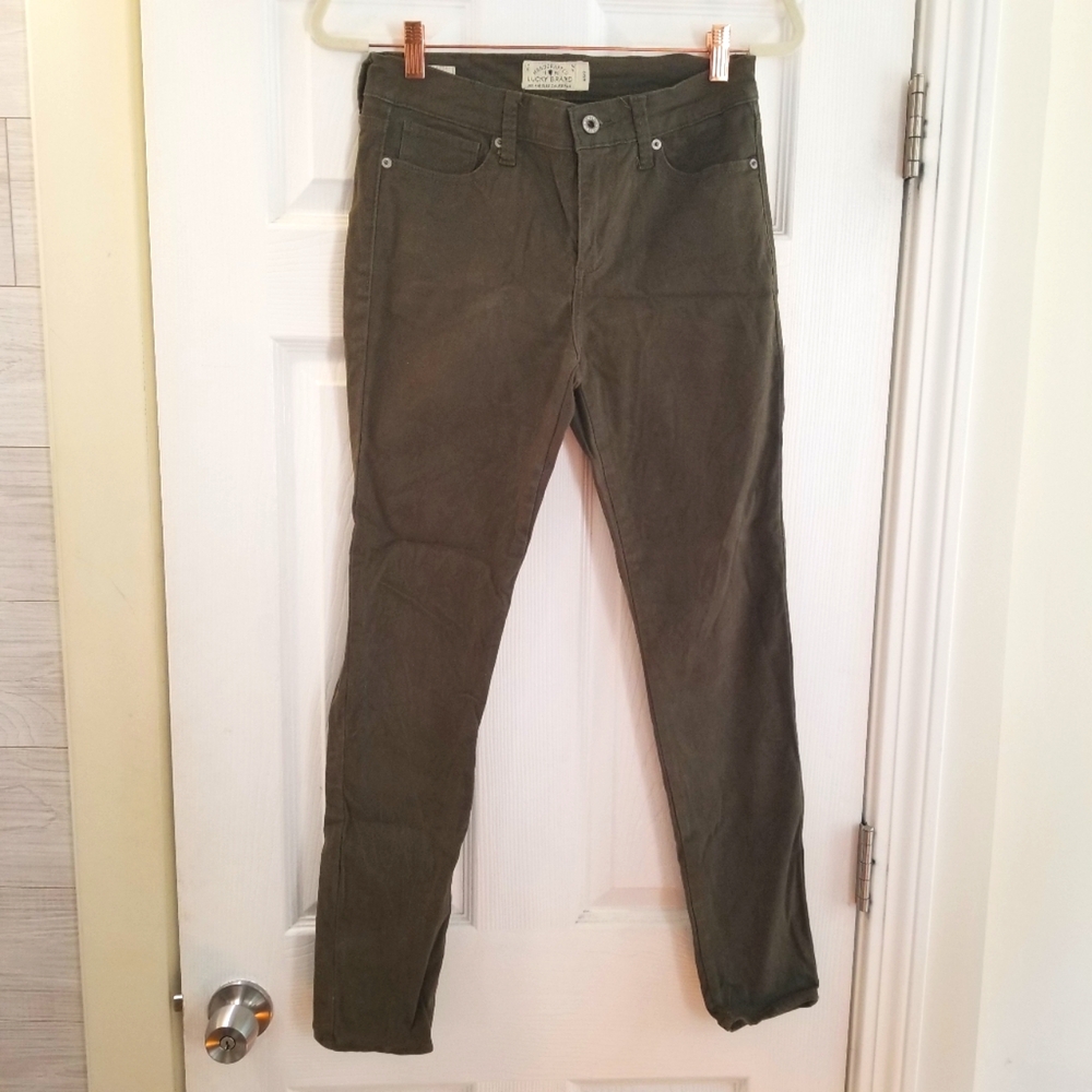 Lucky Brand Brooke Legging Skinny Jeans Olive Army Green
